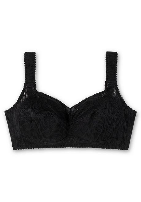 Sheego Bügelloser BH Aus Spitze, Mit Seitenstützen - Schwarz Sheego