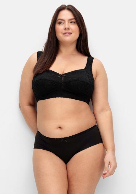 Sheego Bügelloser BH Aus Spitze, Mit Seitenstützen - Schwarz Sheego