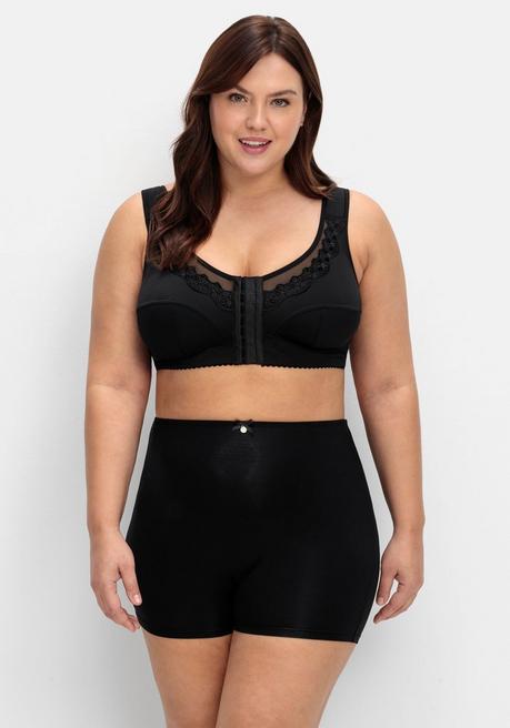 Sheego Bügelloser BH Mit Spitze Und Vorderverschluss - Schwarz Sheego
