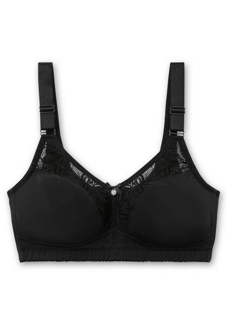 Sheego Bügelloser BH Mit Spitze Und Wattierten Cups - Schwarz Sheego