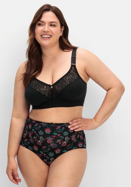 Sheego Bügelloser BH Mit Spitze Und Wattierten Cups - Schwarz Sheego