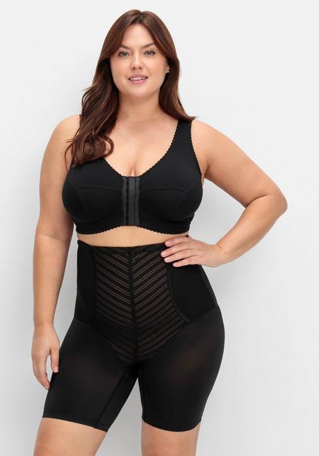 Sheego Bügelloser BH Mit Vorderverschluss, Breite Träger - Schwarz Sheego