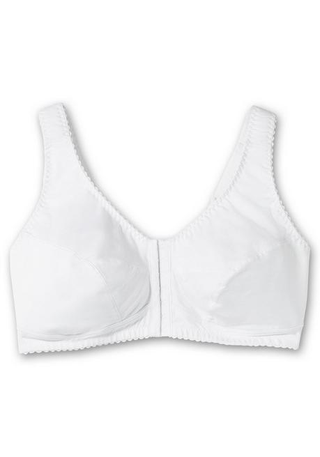 Sheego Bügelloser BH Mit Vorderverschluss, Breite Träger - Weiß Sheego