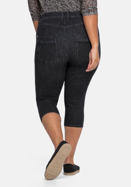 Sheego Caprijeans In Bodyforming-Qualität - Black Denim Sheego