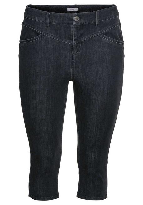 Sheego Caprijeans In Bodyforming-Qualität - Black Denim Sheego