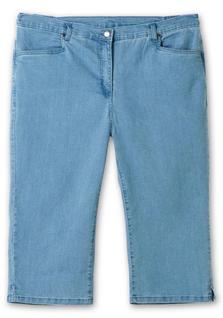 Sheego Caprijeans Mit Teilgummibund Und Glitzersteinen - Blue Denim Sheego