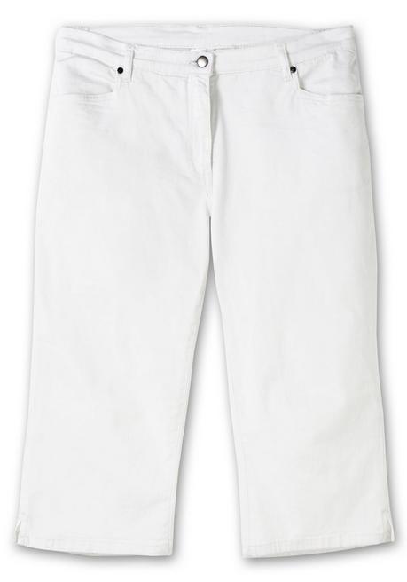 Sheego Caprijeans Mit Teilgummibund Und Glitzersteinen - White Denim Sheego