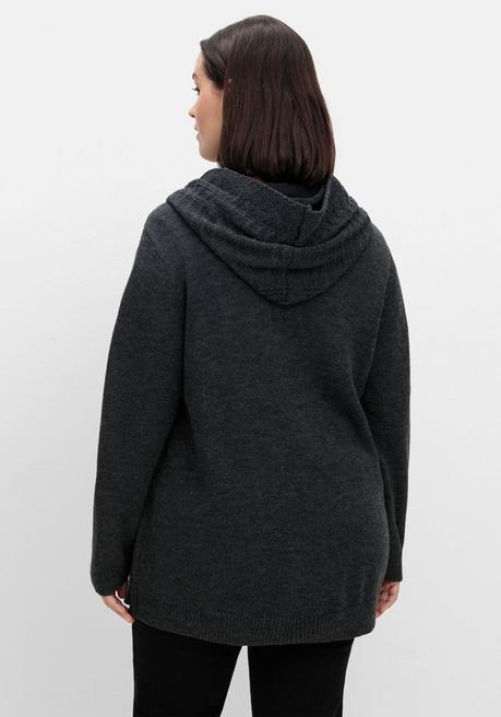 Sheego By Joe Browns Cardigan Mit Kapuze Und Knopfverschluss - Anthrazit Sheego