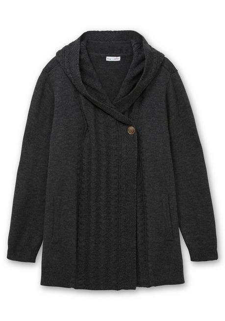Sheego By Joe Browns Cardigan Mit Kapuze Und Knopfverschluss - Anthrazit Sheego