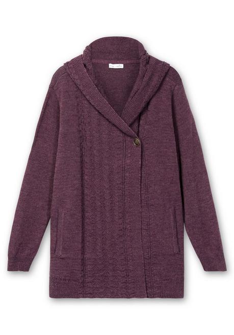 Sheego By Joe Browns Cardigan Mit Kapuze Und Knopfverschluss - Brombeer Sheego
