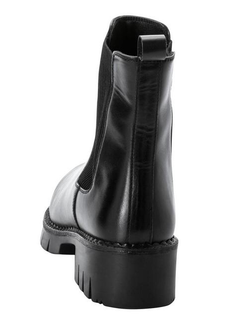 Sheego Chelsea-Boots Mit Stark Profilierter Sohle, Aus Leder - Schwarz Sheego