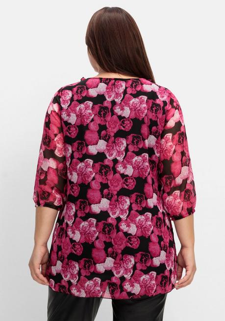 Sheego X Fair Lady Chiffon-Tunika Mit Blütenprint - Orchidee Gemustert Sheego