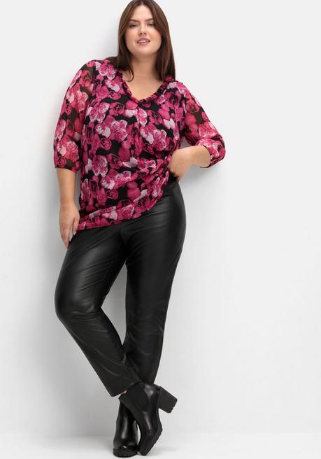 Sheego X Fair Lady Chiffon-Tunika Mit Blütenprint - Orchidee Gemustert Sheego