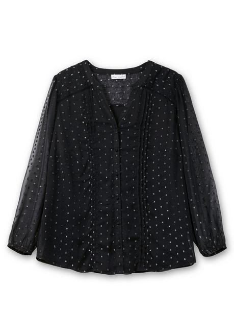 Sheego By Joe Browns Chiffonbluse Mit Eingewebten Glanzfäden - Schwarz Gemustert Sheego