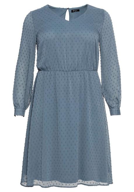 Sheego Chiffonkleid Mit 3D-Effekt, Mit Unterkleid - Stahlblau Sheego