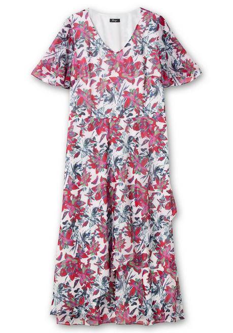 Sheego Chiffonkleid Mit Blumenprint Und Unterkleid - Beere Gemustert Sheego