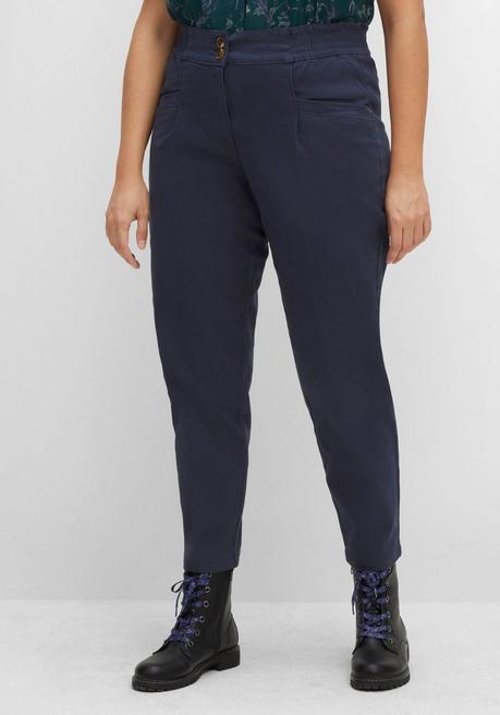 sheego Chinohose aus Twill, mit High-Waist-Bund - nachtblau sheego