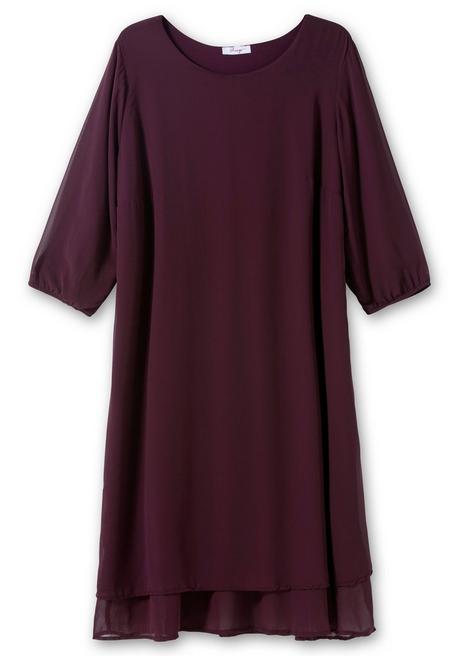 Sheego Cocktailkleid Aus Chiffon, Im Lagenlook - Burgund Sheego