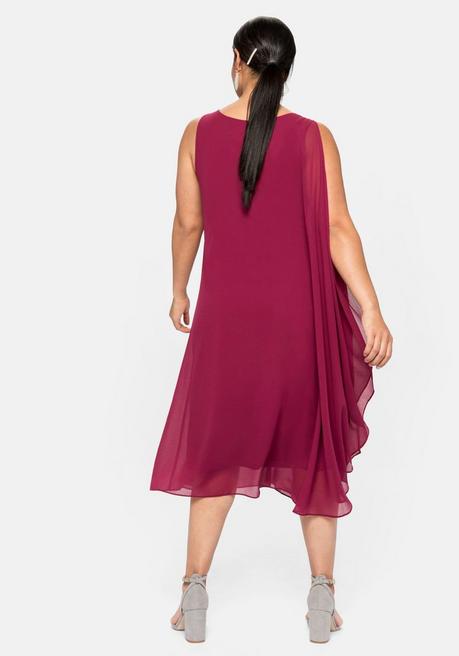 Sheego Cocktailkleid Aus Chiffon, In A-Linie - Himbeere Sheego