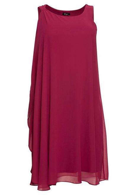 Sheego Cocktailkleid Aus Chiffon, In A-Linie - Himbeere Sheego