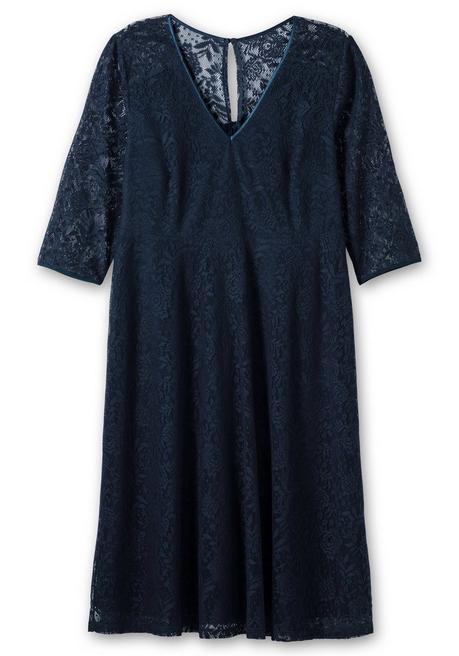 Sheego Cocktailkleid Aus Floraler Spitze - Nachtblau Sheego