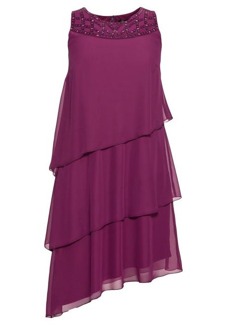 Sheego Cocktailkleid Im Layerlook, Mit Pailletten - Beere Sheego