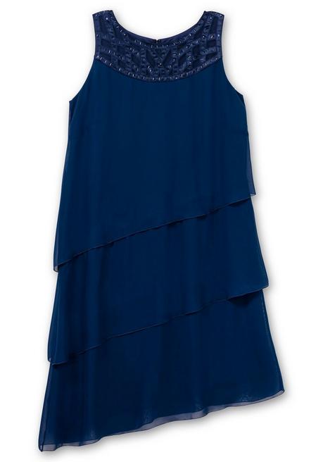 Sheego Cocktailkleid Im Layerlook, Mit Pailletten - Blau Sheego