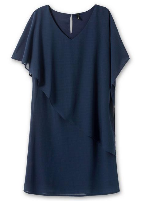 Sheego Cocktailkleid Mit Asymmetrischem Cape, Aus Chiffon - Marine Sheego