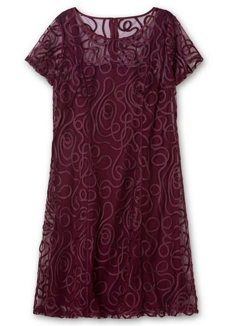 Sheego Cocktailkleid Mit Zierborten - Aubergine Sheego