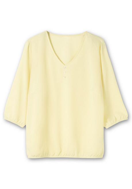 Sheego Crêpe-Tunika Mit Zierknopfleiste Und Stretchbündchen - Hellgelb Sheego