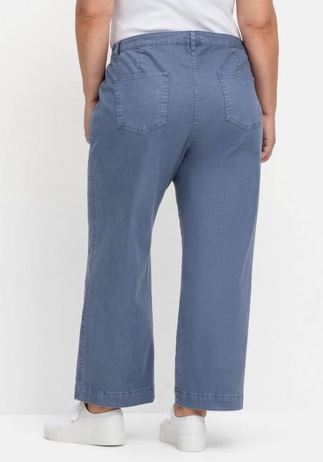 Sheego Culotte Aus Weichem Twill, In Gewaschener Optik - Rauchblau Sheego