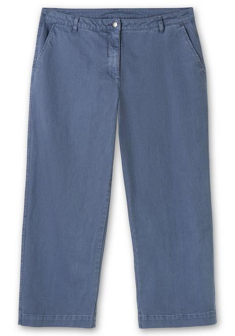 Sheego Culotte Aus Weichem Twill, In Gewaschener Optik - Rauchblau Sheego