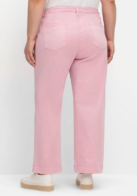 Sheego Culotte Aus Weichem Twill, In Gewaschener Optik - Rosé Sheego