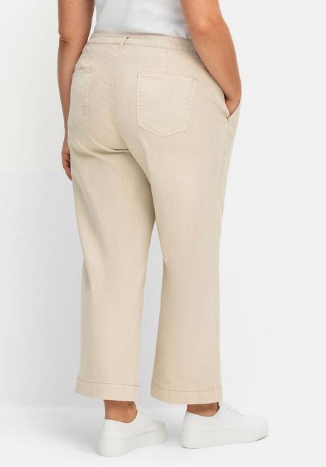 Sheego Culotte Aus Weichem Twill, In Gewaschener Optik - Sand Sheego