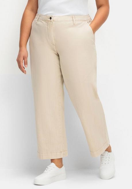 Sheego Culotte Aus Weichem Twill, In Gewaschener Optik - Sand Sheego