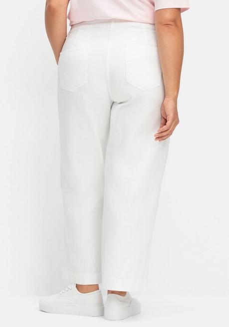 Sheego Culotte Aus Weichem Twill, In Gewaschener Optik - White Denim Sheego