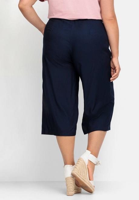 Sheego Culotte In 7/8-Länge Mit Deko-Knöpfen - Marine Sheego