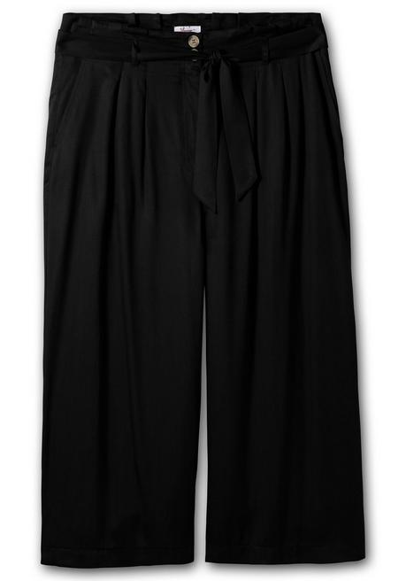 Sheego Culotte In Curvy-Schnitt ELLA Mit Stoffgürtel - Schwarz Sheego