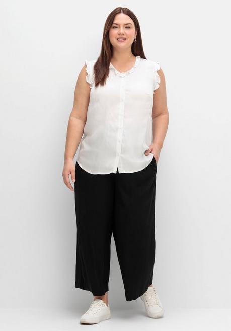 Sheego Culotte In Curvy-Schnitt ELLA Mit Stoffgürtel - Schwarz Sheego
