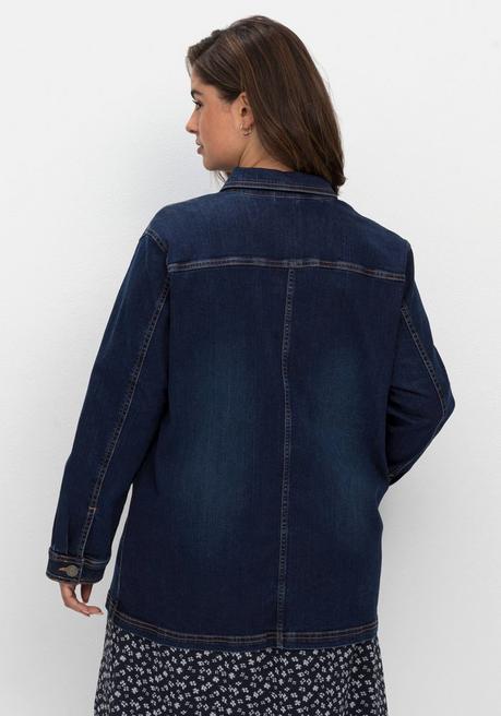Sheego Denim-Shacket In Leicht Taillierter Form - Dark Blue Used Denim Sheego