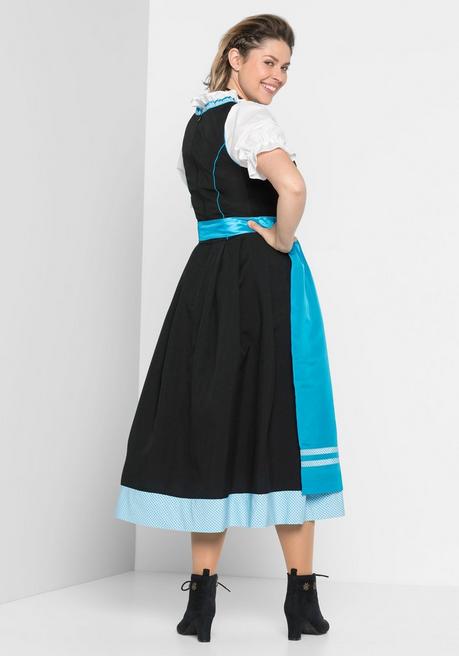 Sheego Dirndl Mit Schürze 2tlg. - Schwarz-türkis Sheego