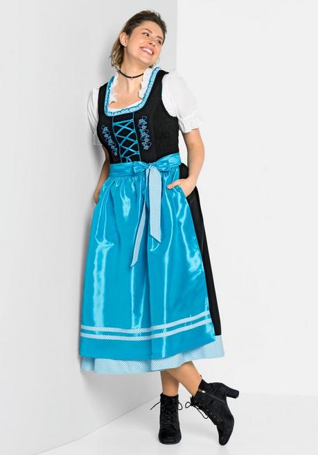 sheego Dirndl mit Schürze 2tlg. - schwarz-türkis sheego