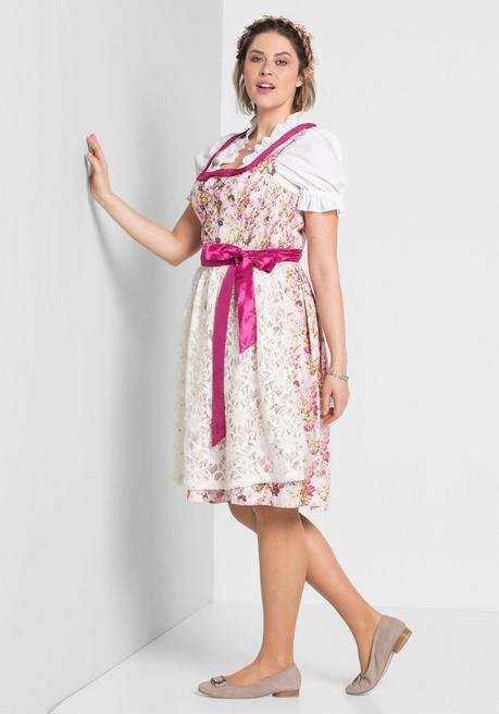 Sheego Dirndl Mit Schürze Und Bluse 3tlg. - Pink Sheego
