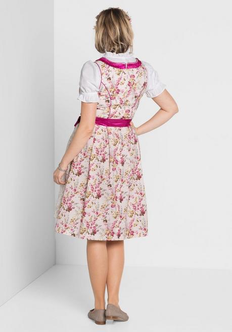 Sheego Dirndl Mit Schürze Und Bluse 3tlg. - Pink Sheego