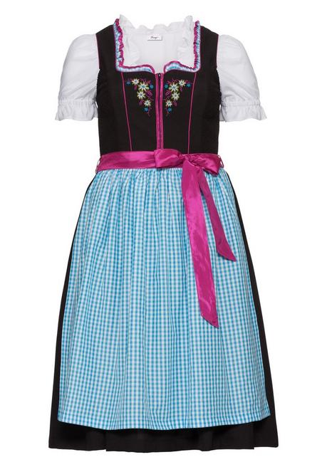 Sheego Dirndl Mit Schürze Und Bluse 3tlg. - Schwarz-türkis Sheego