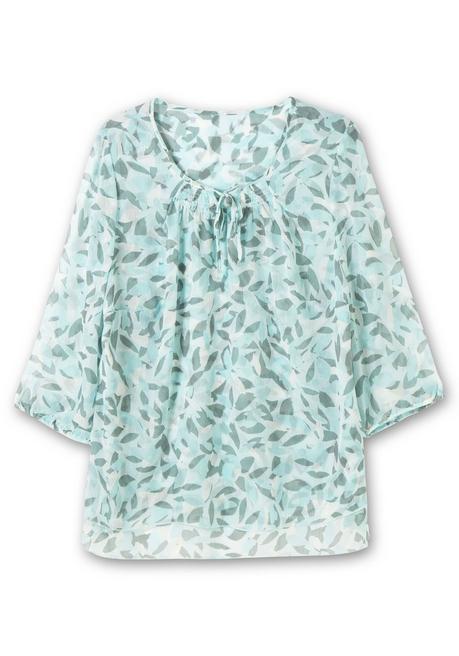 Sheego Doppellagige Chiffontunika Mit Alloverdruck - Mint Gemustert Sheego