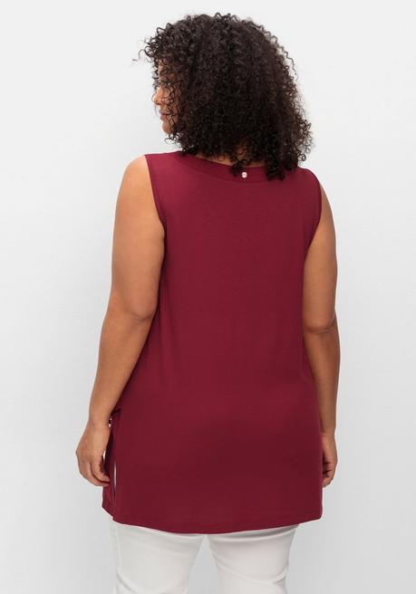 Sheego Doppellagiges Top Aus Chiffon Und Jersey - Rubinrot Sheego