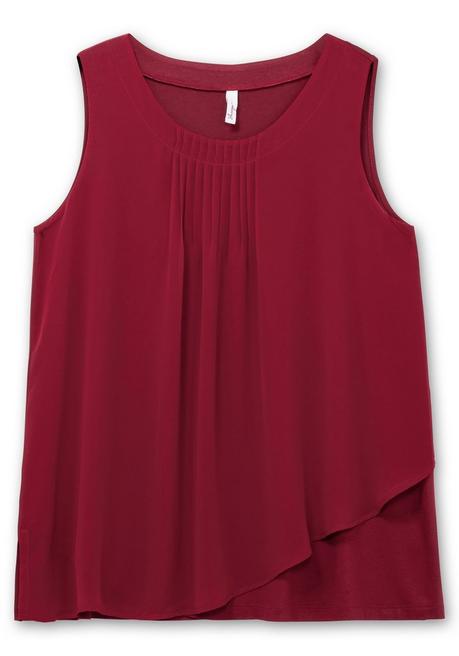 Sheego Doppellagiges Top Aus Chiffon Und Jersey - Rubinrot Sheego