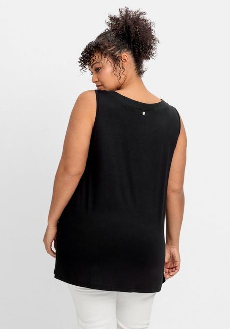 Sheego Doppellagiges Top Aus Chiffon Und Jersey - Schwarz Sheego