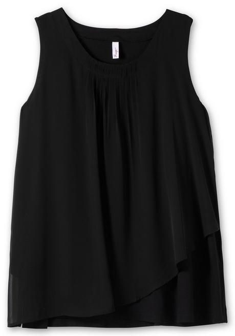 Sheego Doppellagiges Top Aus Chiffon Und Jersey - Schwarz Sheego